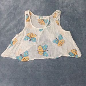 LF Crop Top with Butterflies XS
